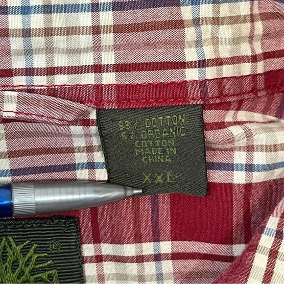 Timberland Shirt Mens XXL Red Plaid Tartan Western Long Sleeve Button Up - Picture 11 of 11